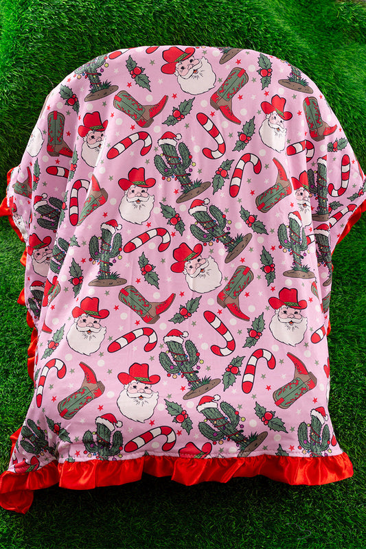 Western Christmas Minky Blanket