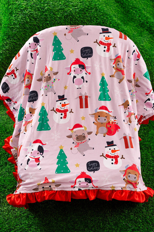 Christmas on the Farm Minky Blanket