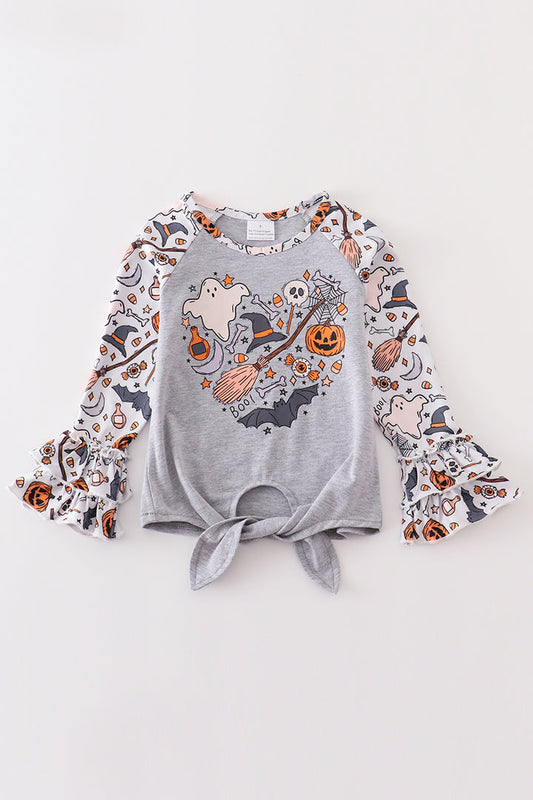 Halloween Ruffle Sleeve Youth Top