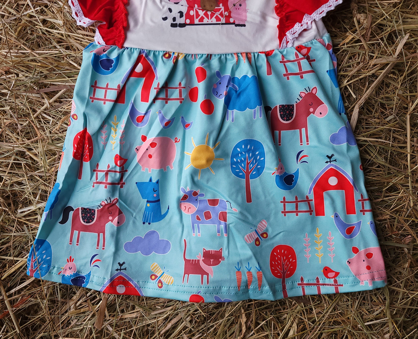 Barnyard Friends Ruffle Sleeve Dress