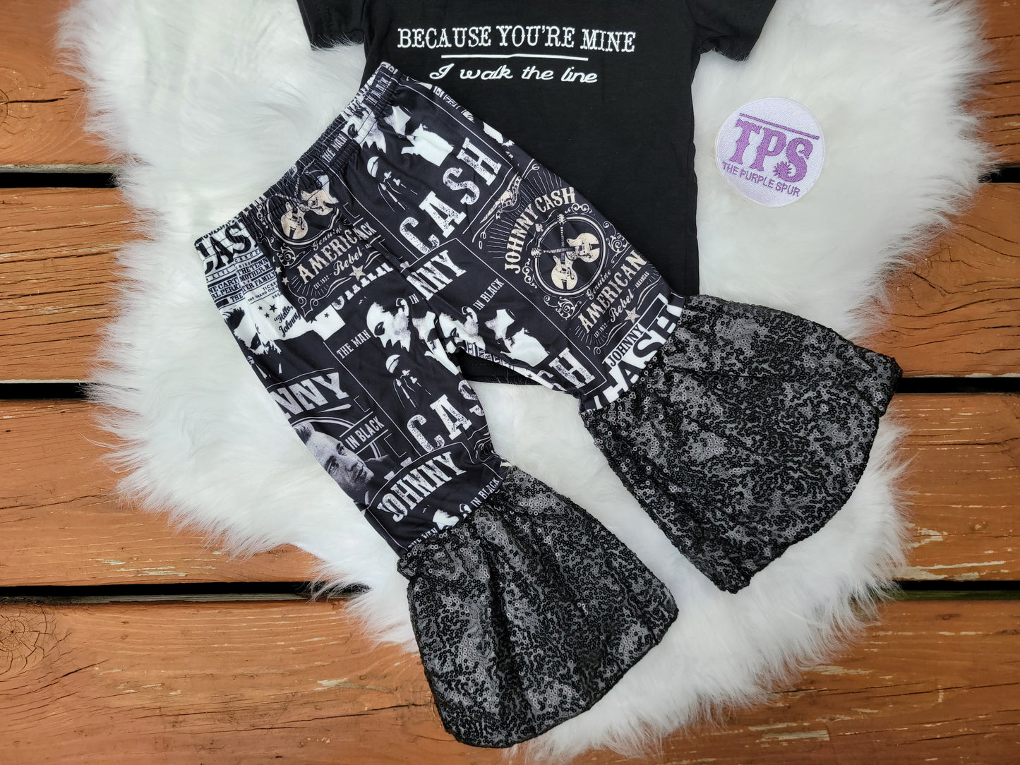 The Man In Black Sequin Flare Set