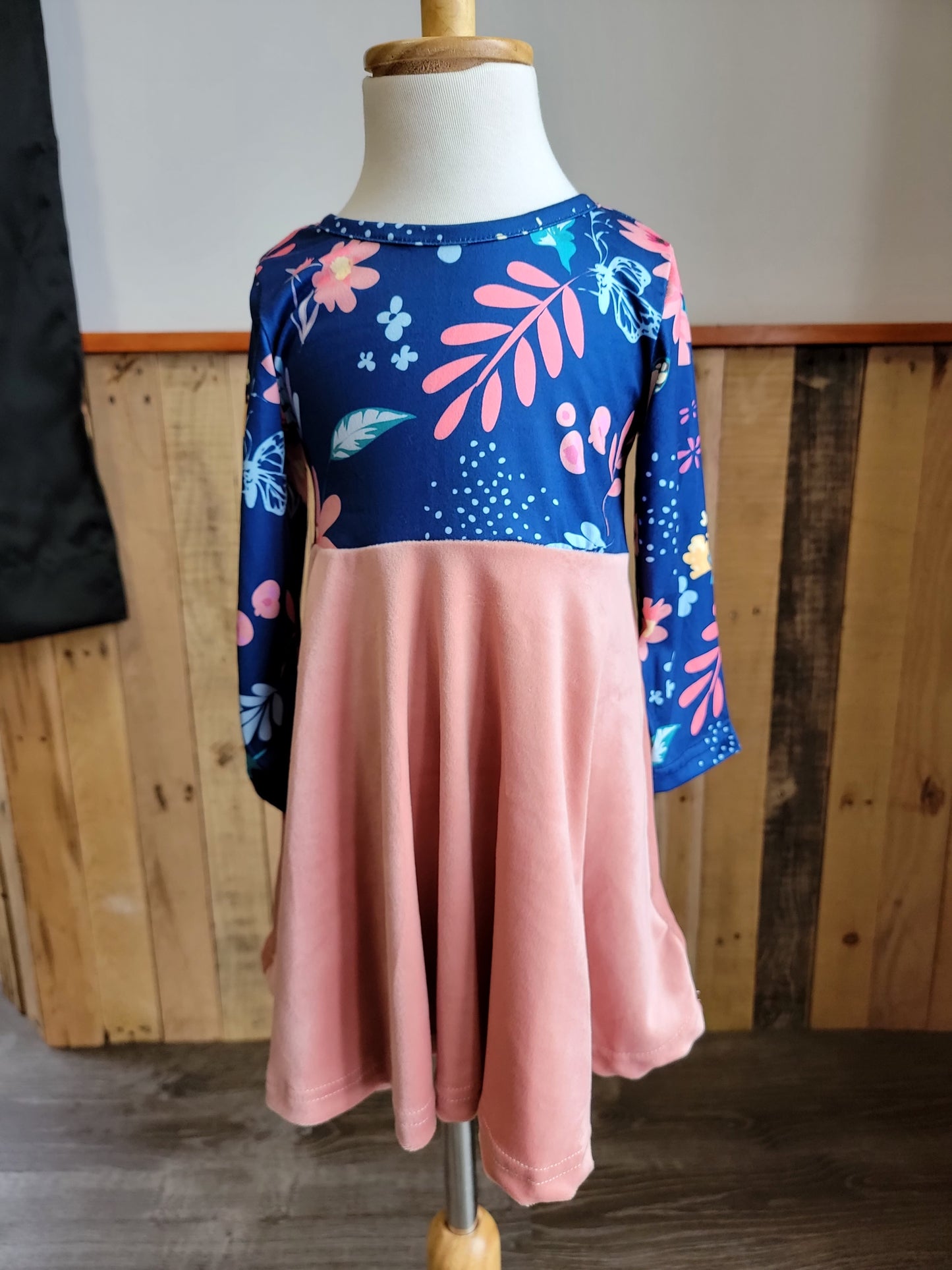 Floral Velvet Twirl Dress