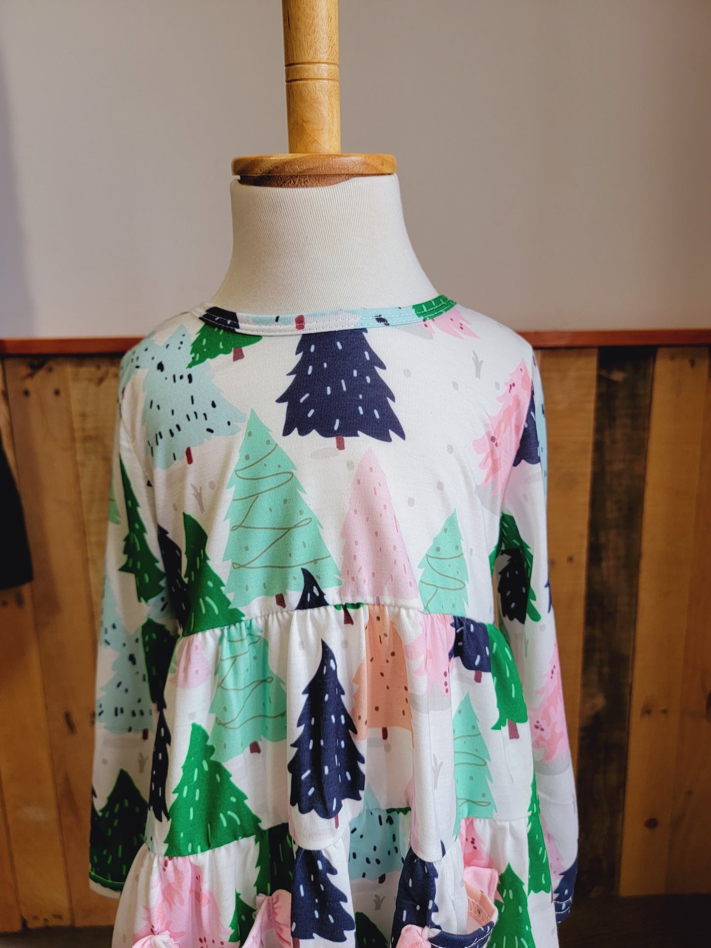 Christmas Tree Print Pocket Dress