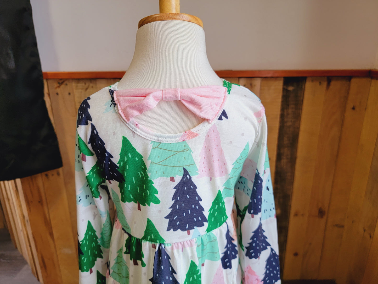 Christmas Tree Print Pocket Dress