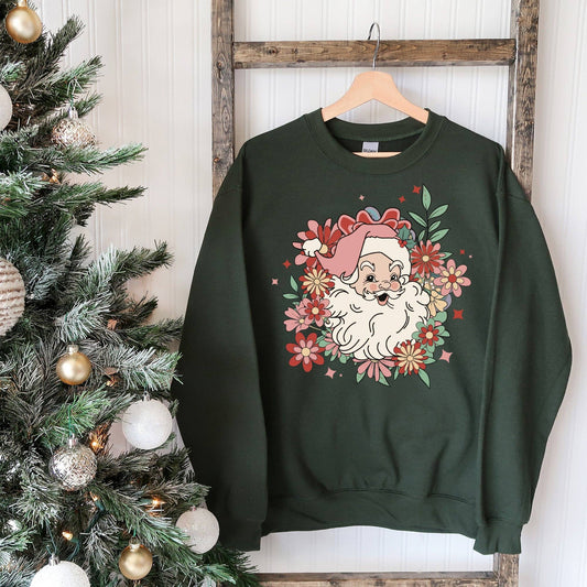 Floral Santa Pullover