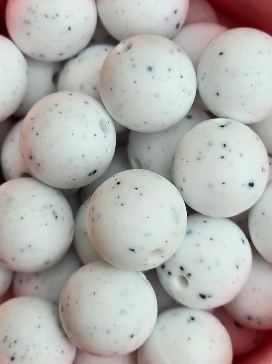 15mm Cookies and Cream Silicone Bead