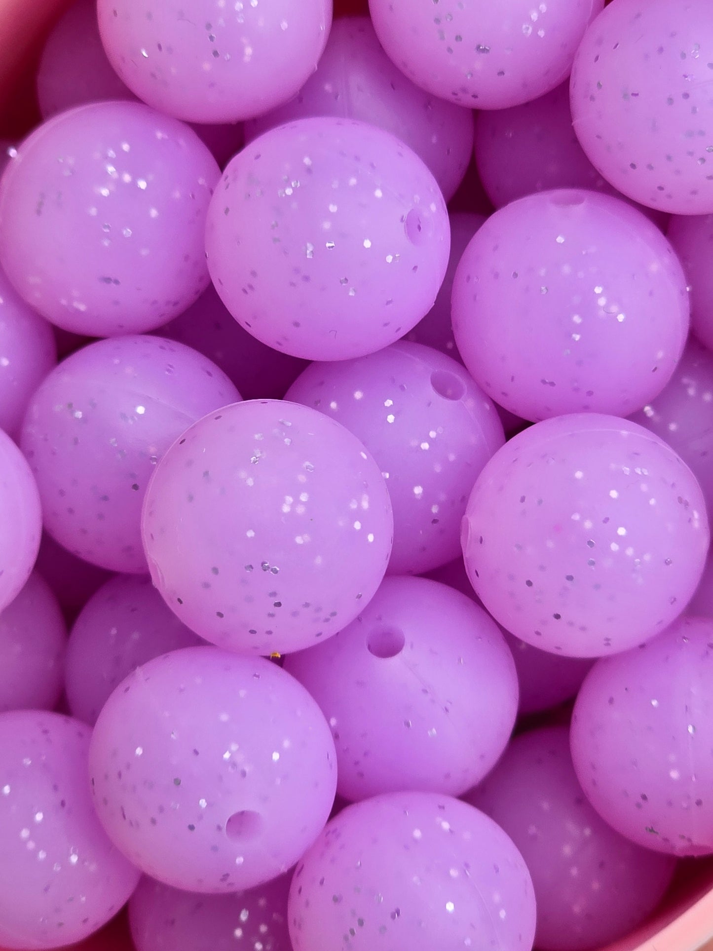 15mm Light Purple Silicone Bead