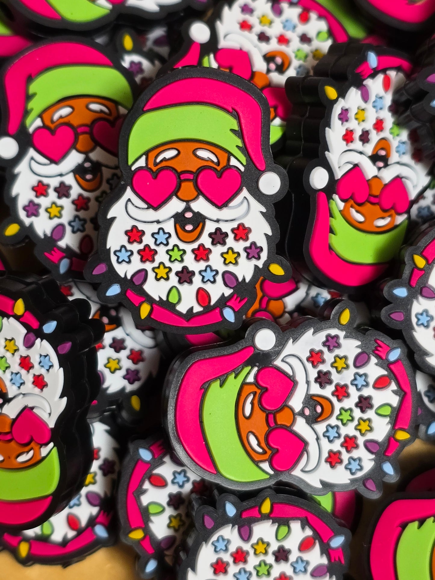 Funky Santa Silicone Christmas Bead