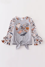 Halloween Ruffle Sleeve Youth Top