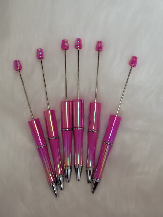 Pink Opal Plastic Beadable Pen