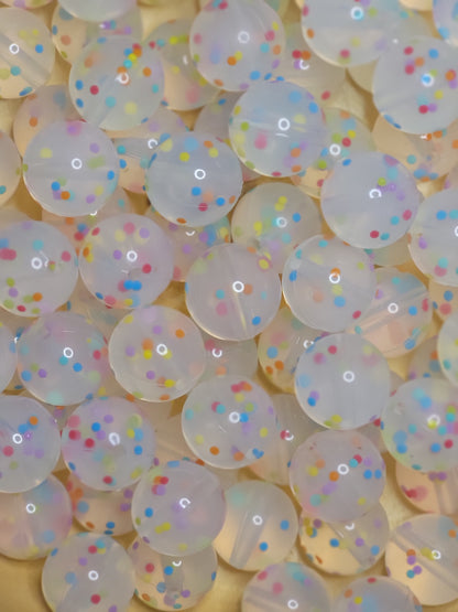 15mm Sprinkle Confetti Silicone Beads