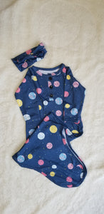 "This Lovely Planet" Unisex Baby Knotted Gown, Babies First Outfit