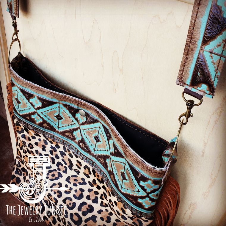 Tejas Leather Bucket Leopard bag with Tan Fringe – Sassy and Sweet Couture